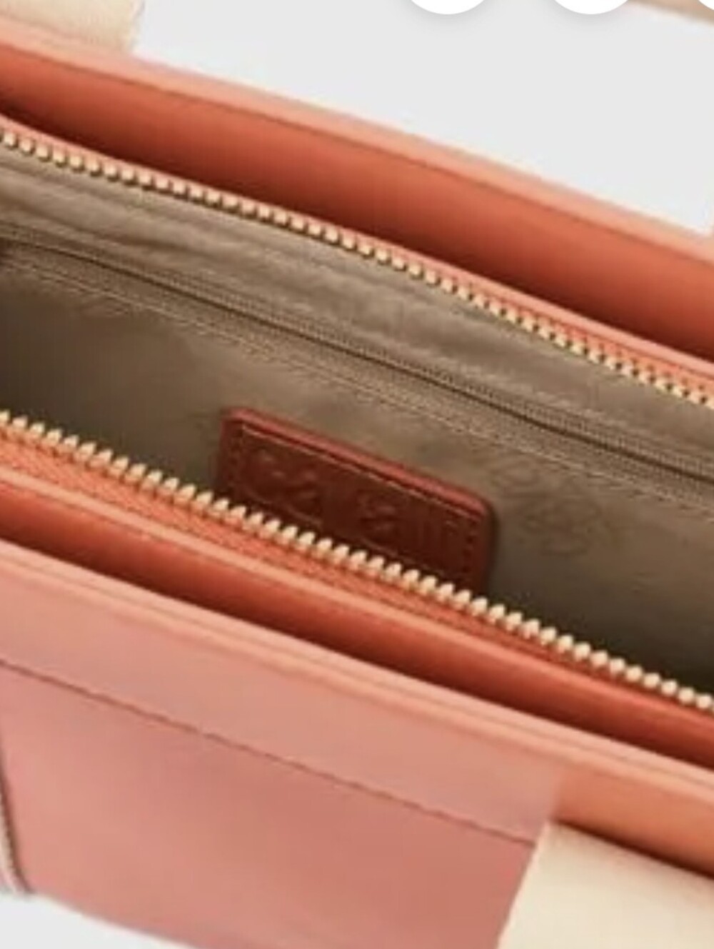 Cavalli Class Coral Orange Tote Cream Branded Straps - Picture 4 of 12